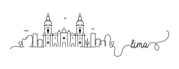 Symbol města v Limy Skyline Doodle — Stockový vektor