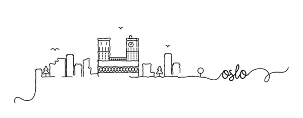 Oslo City Skyline Doodle signe — Image vectorielle