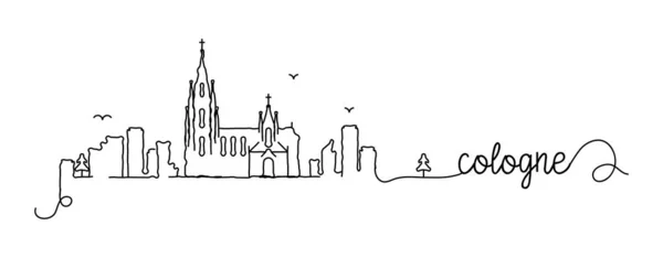 Kolonia miasto Skyline Doodle Sign — Wektor stockowy