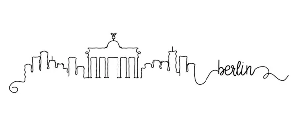 Berlijn stad skyline doodle teken — Stockvector