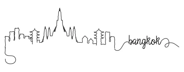 Signo de doodle Skyline de la ciudad de Bangkok — Vector de stock