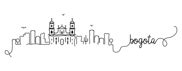 Ciudad de Bogotá Skyline Doodle Sign — Archivo Imágenes Vectoriales