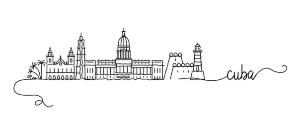 Cuba City Skyline Doodle signe — Image vectorielle