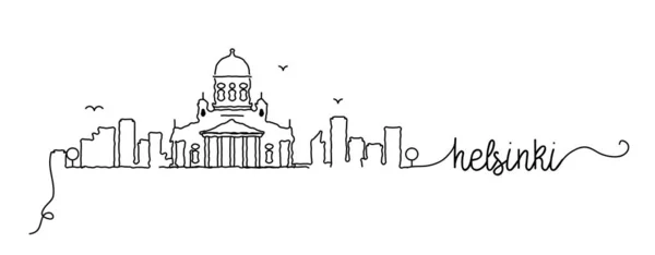 Cartel de Doodle Skyline de la ciudad de Helsinki — Archivo Imágenes Vectoriales