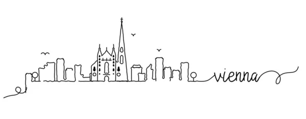 Ciudad de Viena Skyline Doodle Sign — Vector de stock