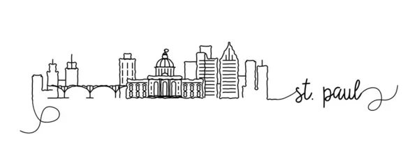 St. Paul City Skyline Doodle Sign — Stock Vector