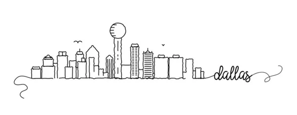 Dallas City Skyline Doodle İşareti — Stok Vektör
