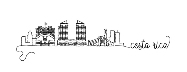 Costa Rica City Skyline Doodle signe — Image vectorielle