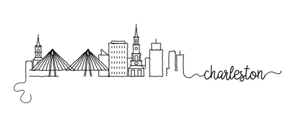 Symbol Charleston City Skyline Doodle — Stockový vektor