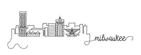 Milwaukee City skyline doodle teken — Stockvector