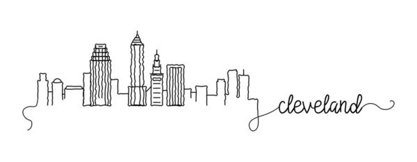 Cleveland City Skyline Doodle segno — Vettoriale Stock
