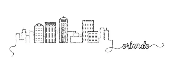 Orlando City Skyline Doodle İşareti — Stok Vektör