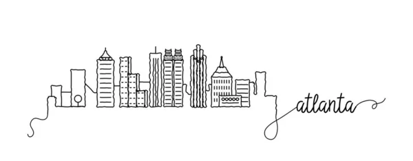 Atlanta City skyline doodle teken — Stockvector