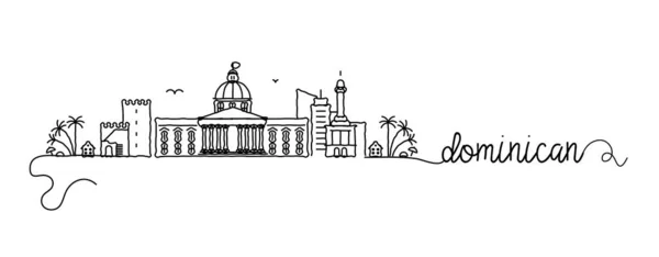 República Dominicana City Skyline Doodle Sign — Archivo Imágenes Vectoriales