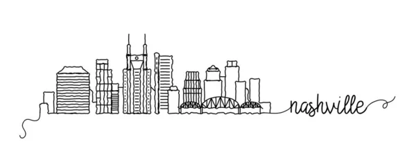 Nashville City Skyline, znak Doodle — Stockový vektor