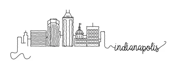 Indianapolis City skyline Doodle skylt — Stock vektor