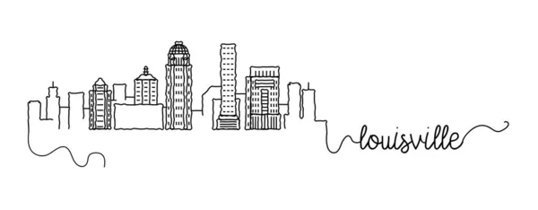 Znak Louisville City Skyline Doodle — Stockový vektor