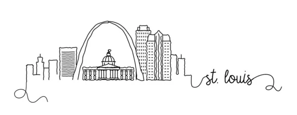Symbol St. Louis City Skyline Doodle — Stockový vektor