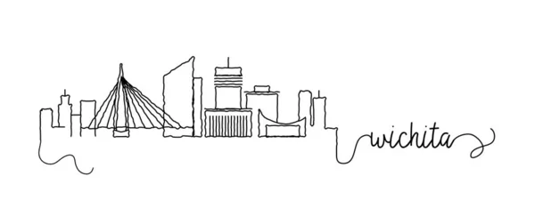 Wichita City Skyline Doodle signe — Image vectorielle