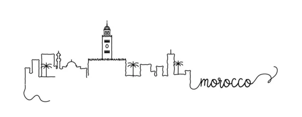 Morocco City Skyline Doodle Sign — Stock Vector