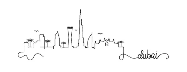 Signo de doodle Skyline de Dubai City — Vector de stock