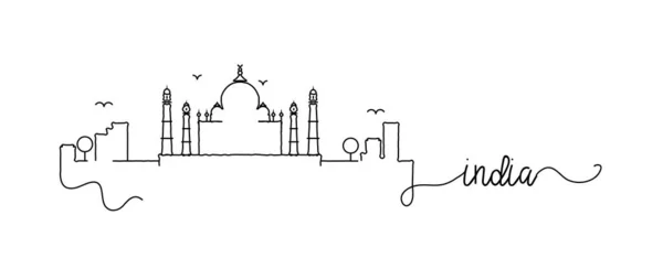 Signo de doodle Skyline de la ciudad de la India — Archivo Imágenes Vectoriales