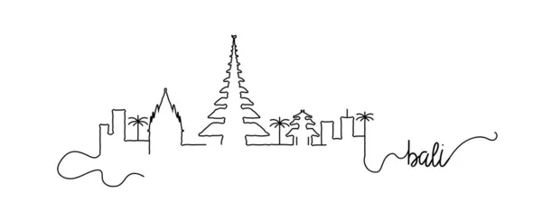 Ciudad de Bali Skyline Doodle Sign — Vector de stock