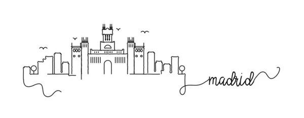 Cartel de Doodle Skyline de la Ciudad de Madrid — Vector de stock