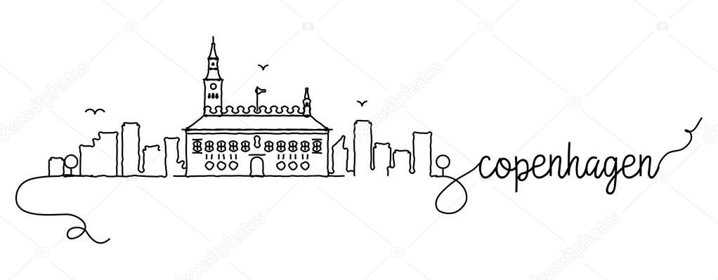 Copenhagen City Skyline Doodle Sign