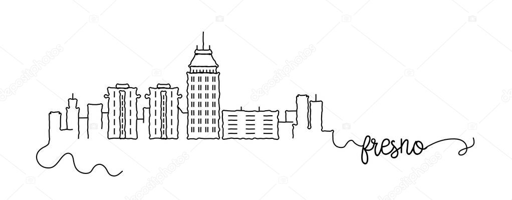 Fresno City Skyline Doodle Sign
