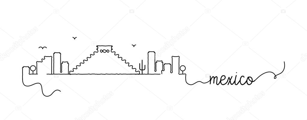 Mexico City Skyline Doodle Sign