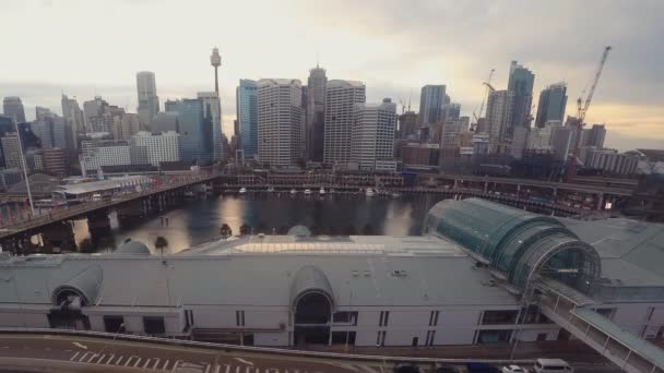 Время Заката Skyline Сиднее Штат Новый Южный Уэльс Австралия Местом — стоковое видео