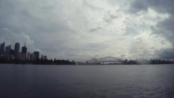 Sydney Harbour Bridge Tid Förfaller Med Sydney Opera House Skyline — Stockvideo