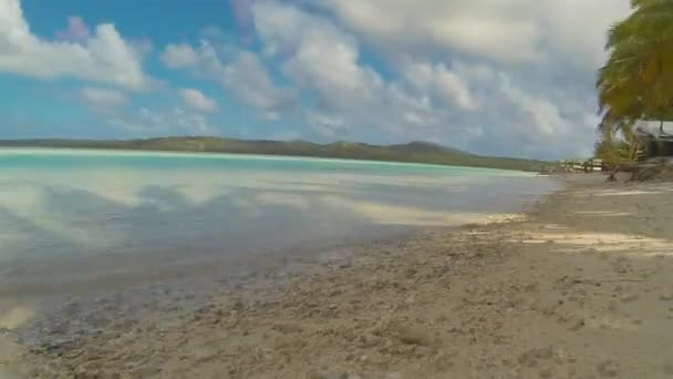 Raratonga Cook Adaları Tropik Plaj Bulutlu Fırtınalı Akşam Seascape Time — Stok video