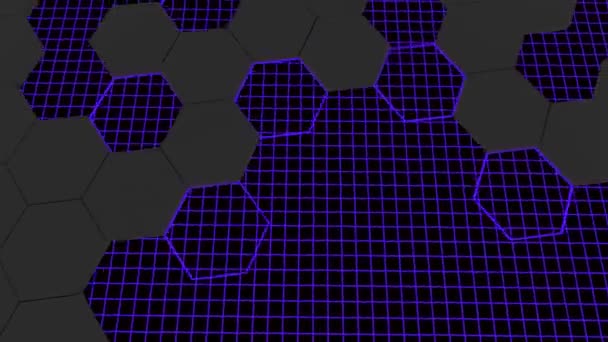 チェッカーテクスチャを持つ抽象的な近代的な背景ハニカムパターンの3Dアニメーション — ストック動画
