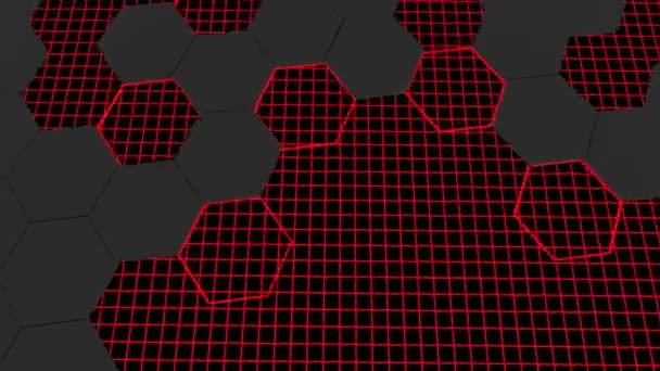 Animacja Abstrakcyjnego Nowoczesnego Tła Honeycomb Wzór Teksturami Checker — Wideo stockowe