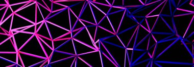 3d İllüstrasyon Tel Tasarımı, soyut kristal arka plan, üçgen doku, duvar kağıdı için geniş panoramik