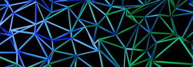 3d İllüstrasyon Tel Tasarımı, soyut kristal arka plan, üçgen doku, duvar kağıdı için geniş panoramik