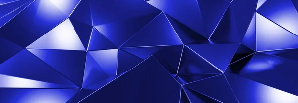 Illustration Abstract Crystal Background Triangular Texture Wide Panoramic Wallpaper — Stock Photo, Image