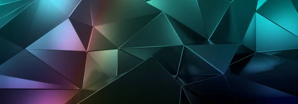 Illustration Abstrakter Kristallhintergrund Dreieckige Textur Weites Panorama Für Tapeten — Stockfoto