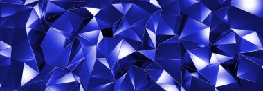 3d İllüstrasyon, soyut kristal arka plan, üçgen doku, duvar kağıdı için geniş panoramik