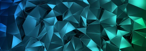 Illustration Abstract Crystal Background Triangular Texture Wide Panoramic Wallpaper — Stock Photo, Image