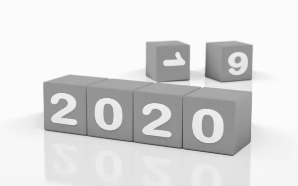 2020 Nieuwjaar Met Wazig Achtergrond — Stockfoto