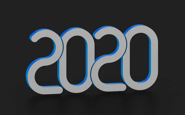 2020 new year with round number intersect each other — Stock Photo, Image