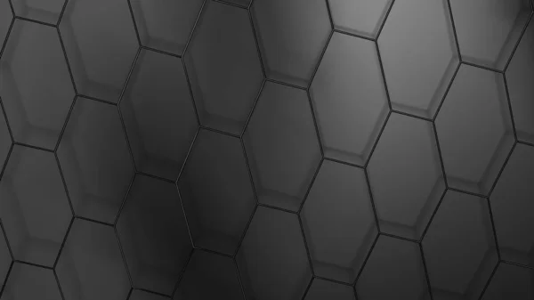 黑色蜂窝三维背景，3d 插图 — 图库照片