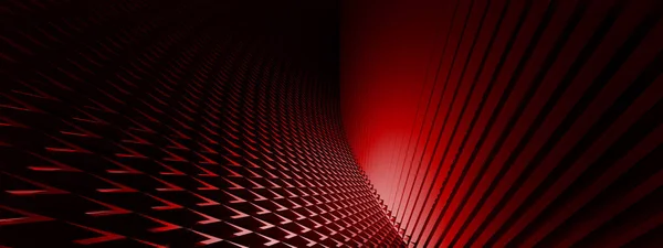 Illustration Fond Futuristique Abstrait Maillage Rouge Texture Design Large Panoramique — Photo