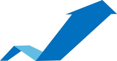 ses mavi ok grafiği yukarı ve ileri işaretleme