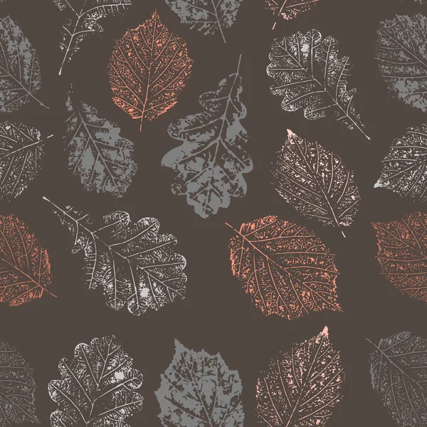 meşe ve ela yaprakları desen