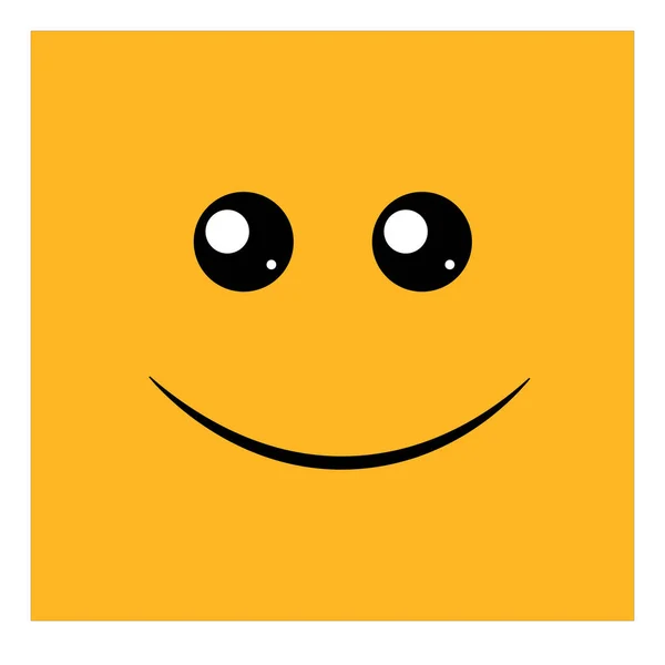 Yellow Square Smiley Face — Stock Vector