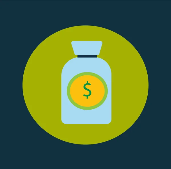money bag on green background icon